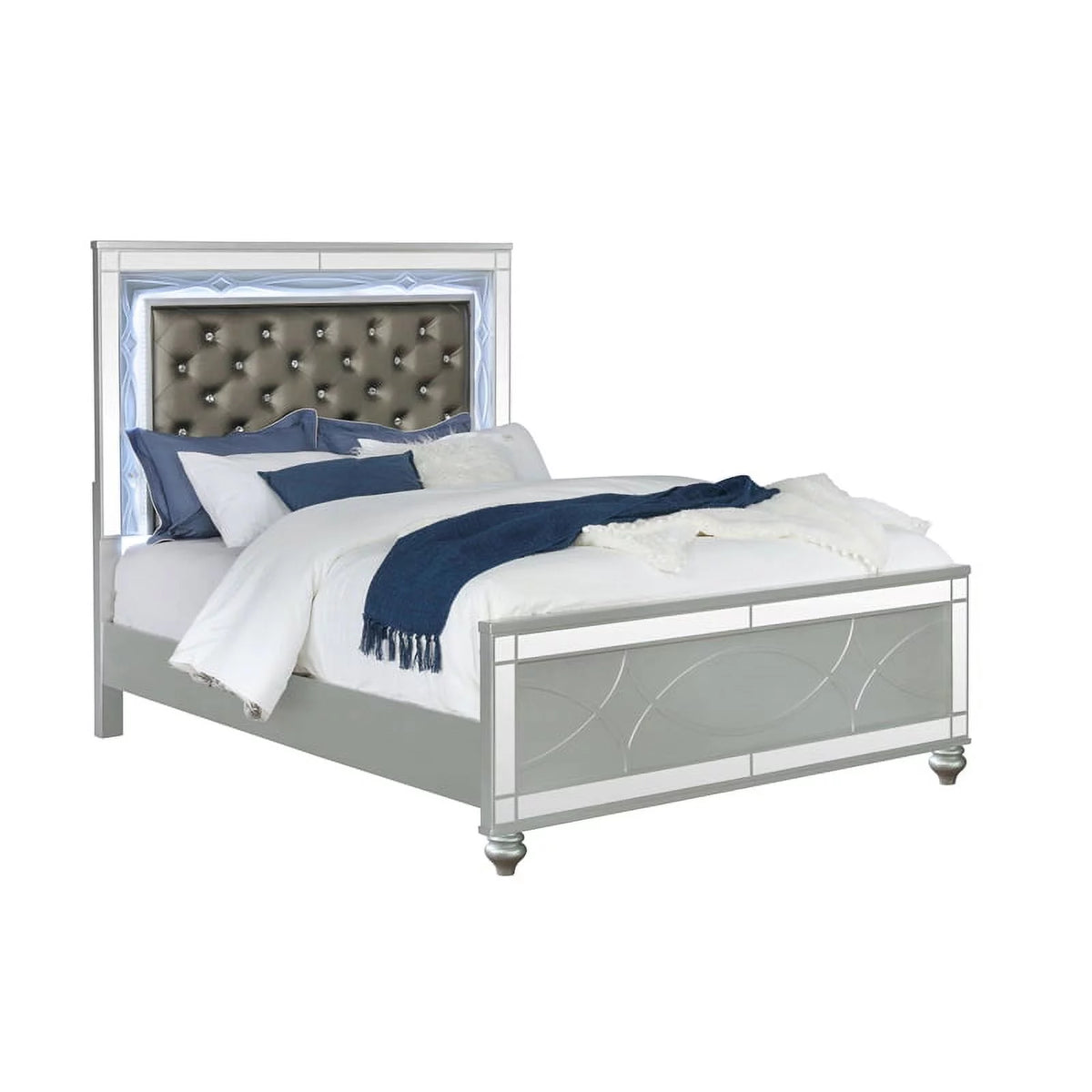 4-piece Eastern King Bedroom Set with LED Lighting C858