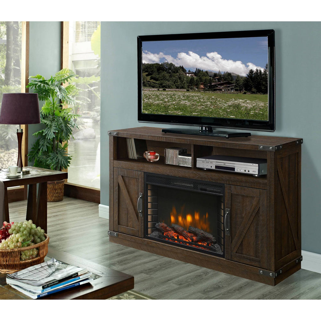 Rustic Brown 53 inch Electric Fireplace Y392121