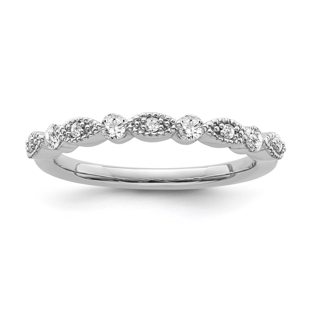 14K White Gold Diamond Stackable Band Ring, Size 8 X86800