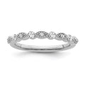 14K White Gold Diamond Stackable Band Ring, Size 8 X86800