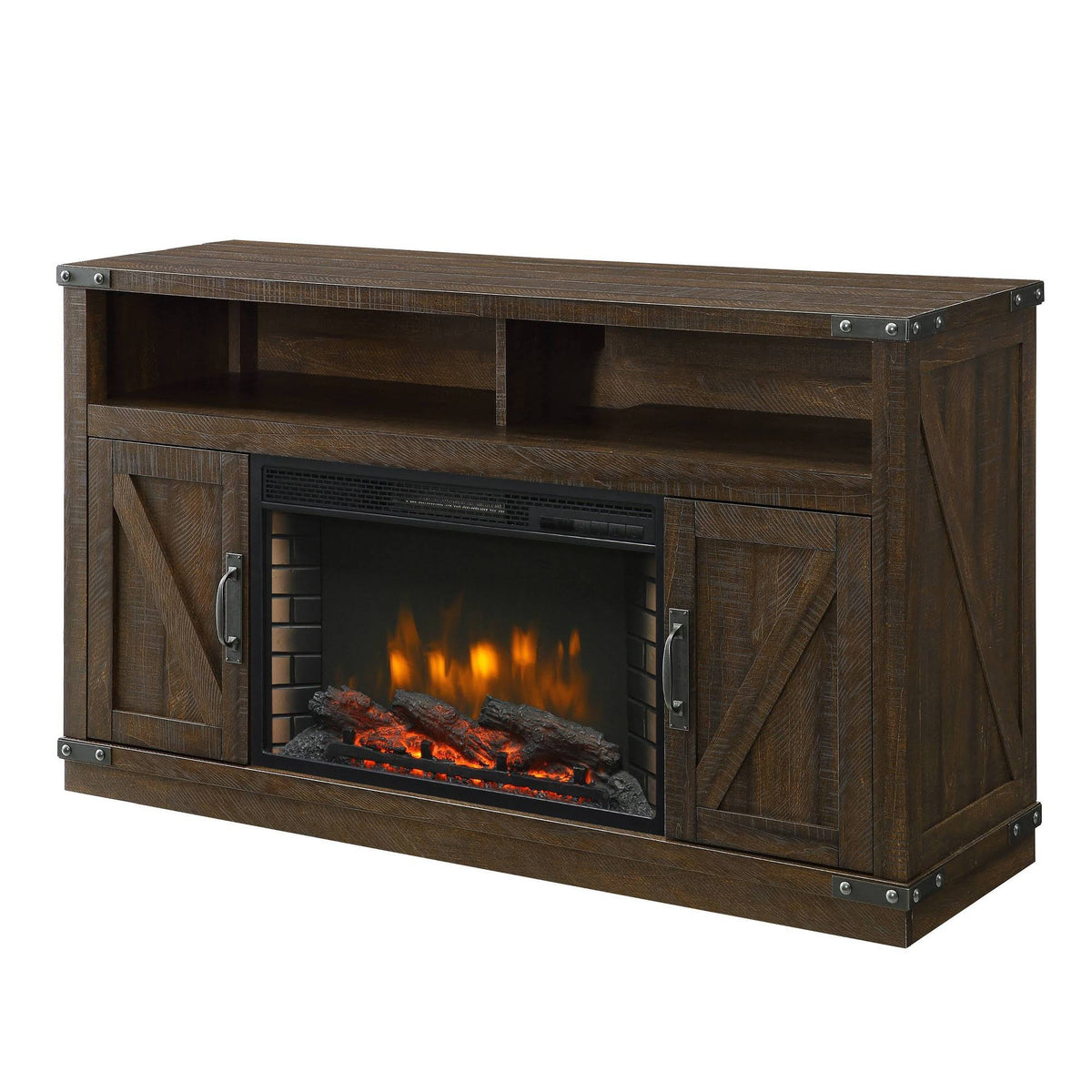 Rustic Brown 53 inch Electric Fireplace Y392121