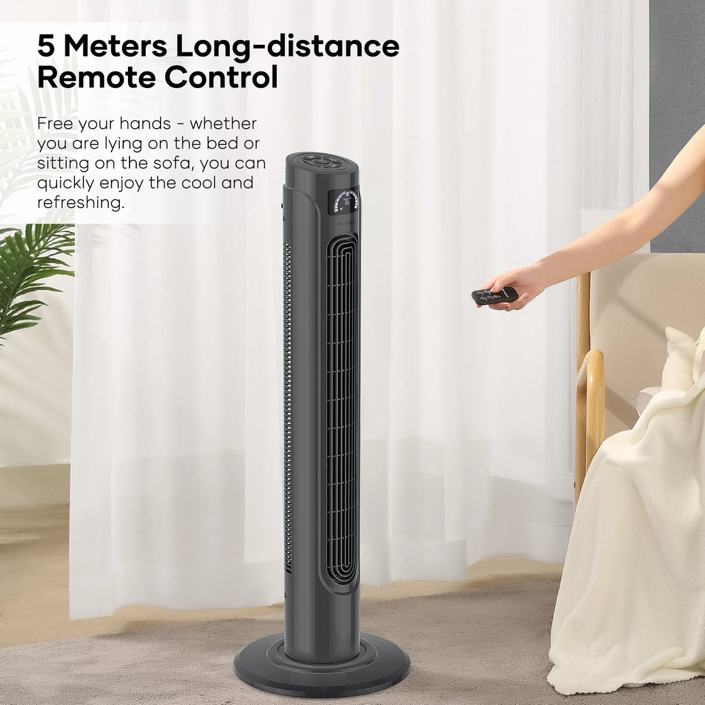 36 Tower Fan with Remote, 3 Speeds 3 Modes 15H Timer, 90° Oscillating, Grey H2328