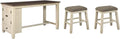 Rustic Counter Height Dining Table with Storage, Dark Gray N7834