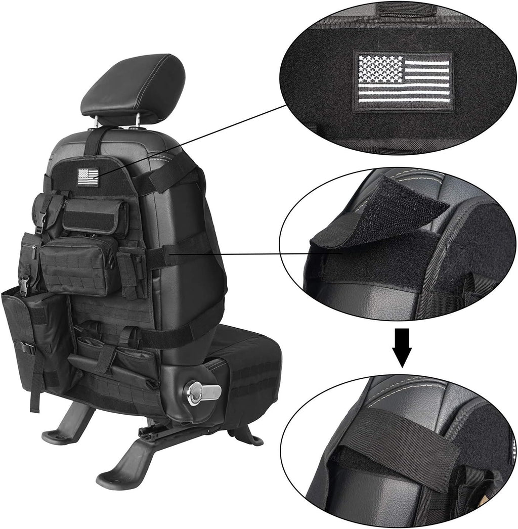 Tactical Seat Organizer with Storage Bag Multi Pocket Molle Pouch P713856