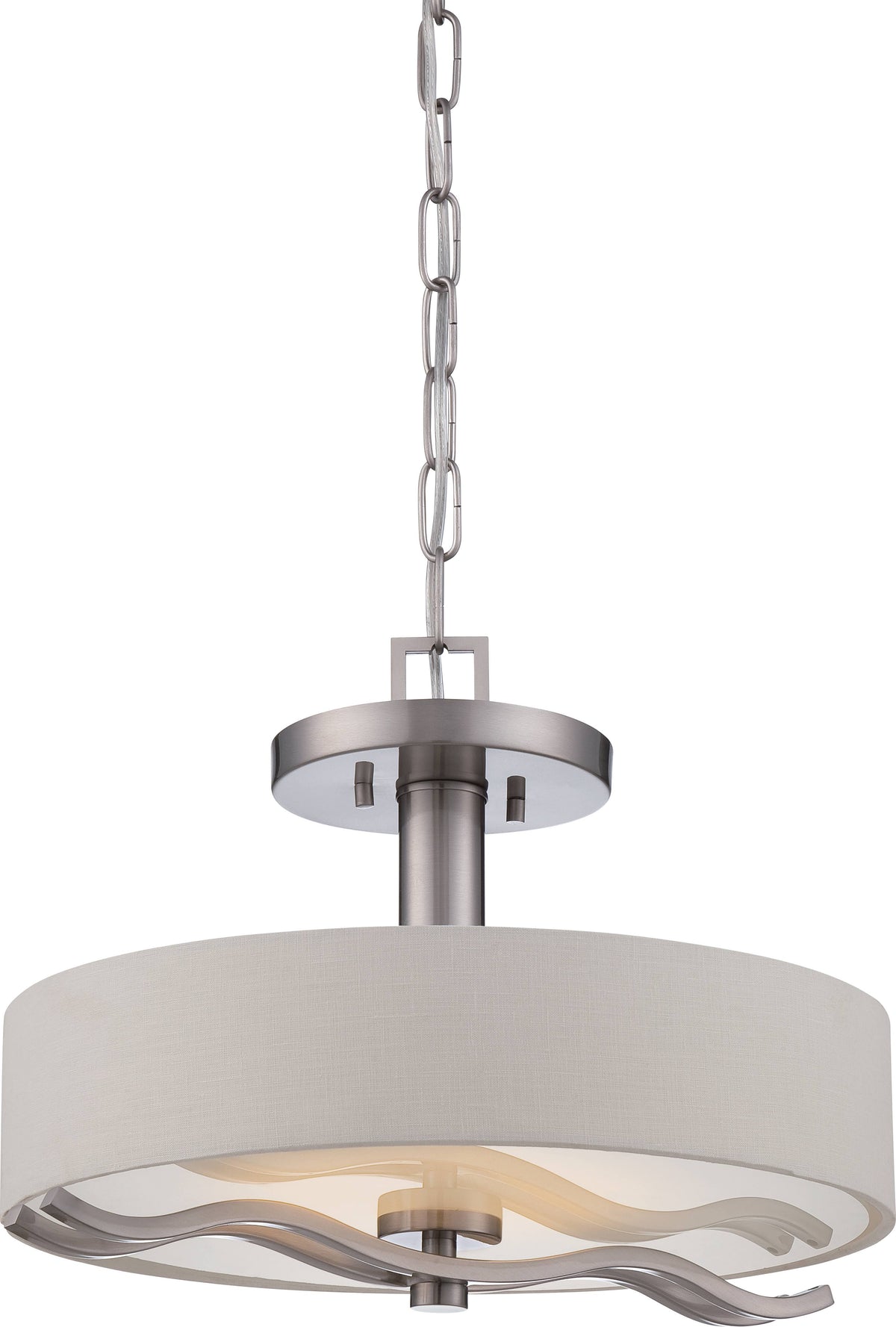 Nickel LED Semi Flush Light R2329