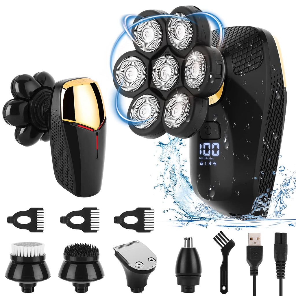 7D Rechargeable Rotary Wet/Dry Shaver, Silver, Pack of 2 V594984