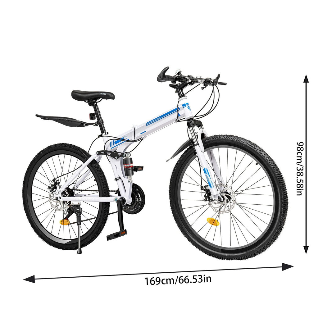 26 Mountain Bike 21-Speed Folding Dual Disc Brake Bicycle H5248