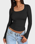 Slim-Fit Square-Neck Crop Top V53605