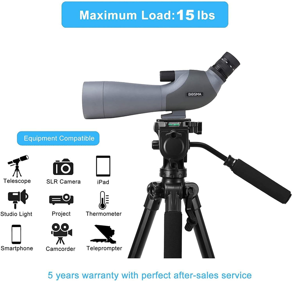 73 inch Tripod with Fluid Head, 2 Quick Release Mounts, Tablet & Phone Mount, Pack of 2 Y884039