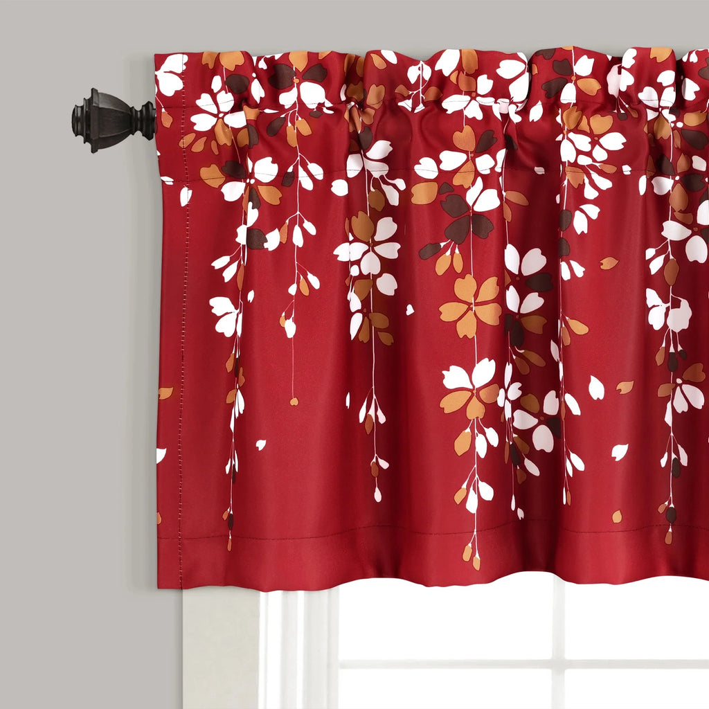 Floral Yellow Polyester Room Darkening Valance A99580