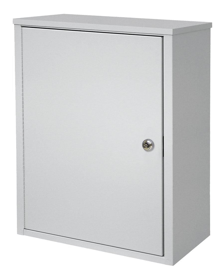 Light Grey Wall Storage Cabinet with Flat Key Lock L38190