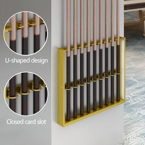 Wall Mount Pool Stick Holder Metal Cue Rack Black 60cm U5530