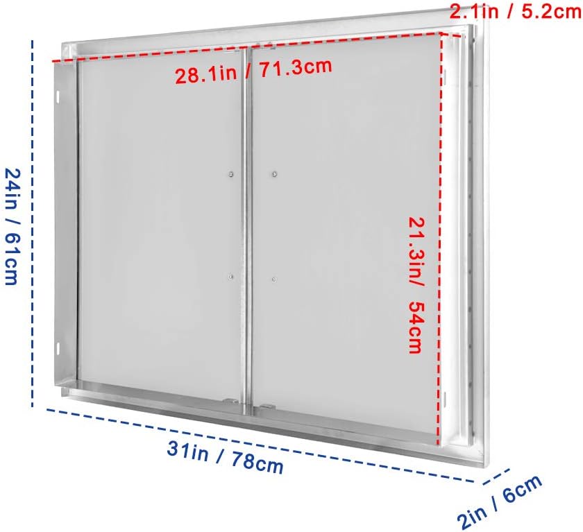 26 W X 24 H Double Access Door Stainless Steel Vertical Door J76587