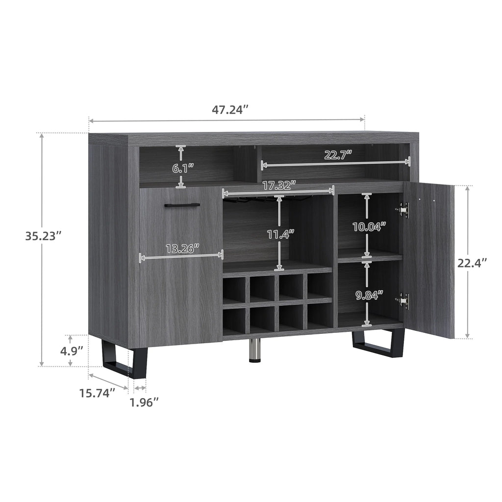 Dark Rustic Oak Sideboard Buffet Cabinet with Storage R226