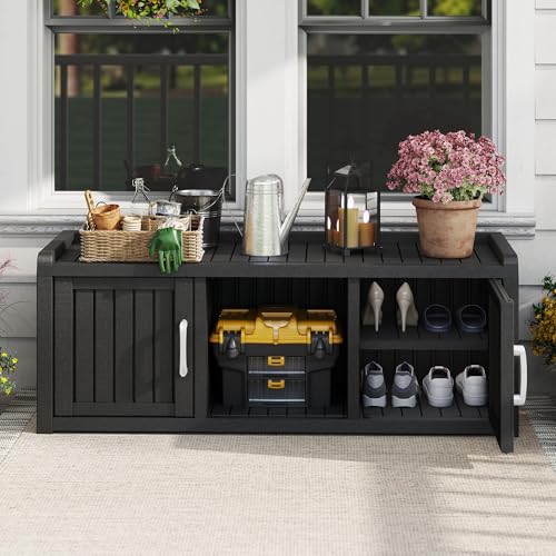 Waterproof UV-Resistant Shoe Storage Cabinet with 2 Doors C65169