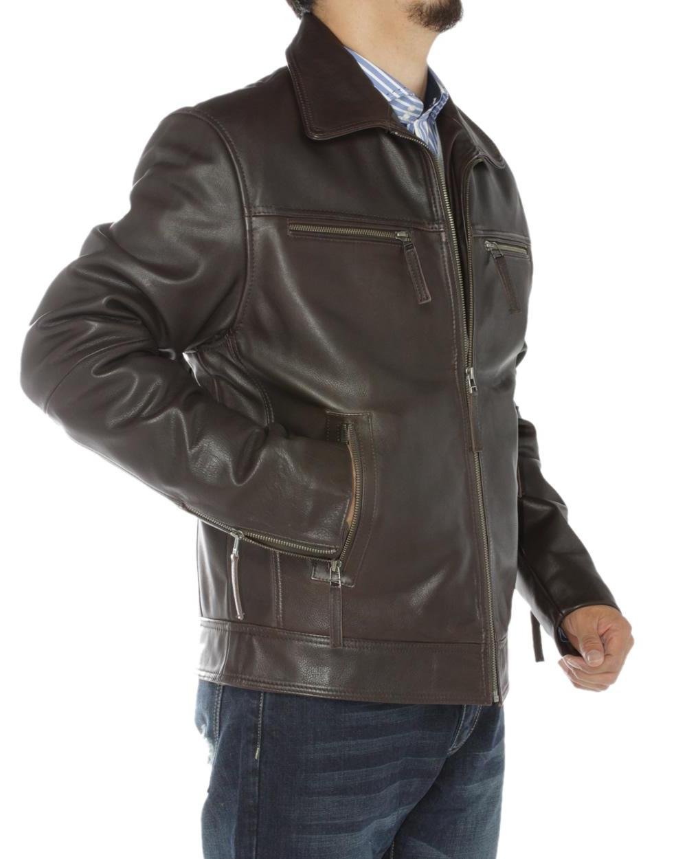 Brown Full Grain Cow Leather Coat L195250