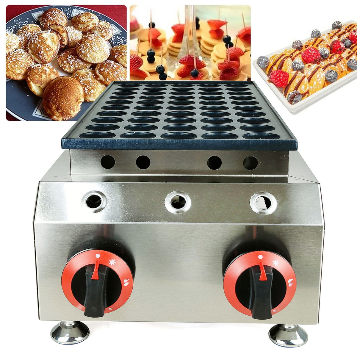 50 Holes Nonstick LPG Dutch Pancakes Baker N1793
