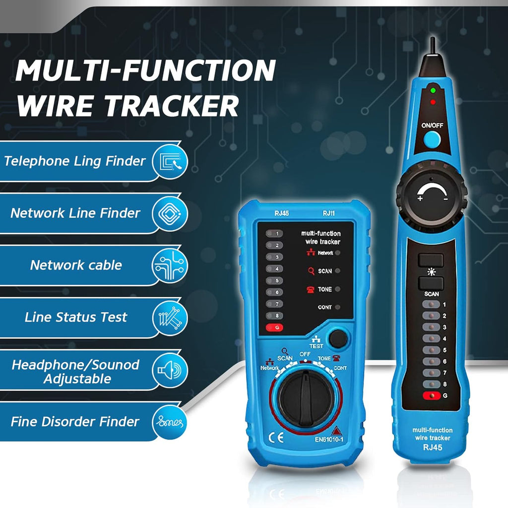 RJ11 RJ45 Cable Tester Toner Ethernet LAN Tester, Pack of 2 C753