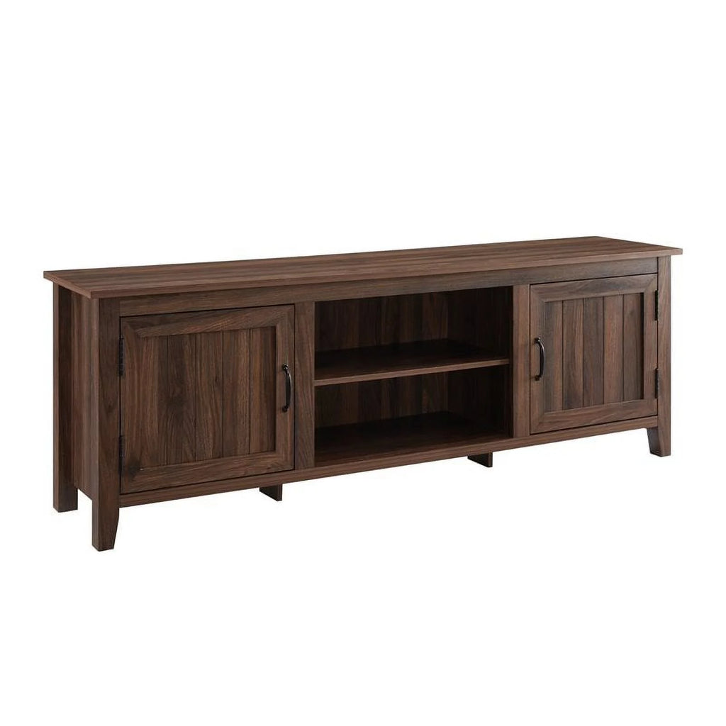 Simple Modern Wood TV Stand up to 78" Dark Walnut R455669