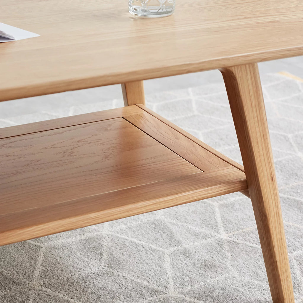 Solid Wood Coffee Table with Storage Shelf 120 x 56 x 44 cm K1146