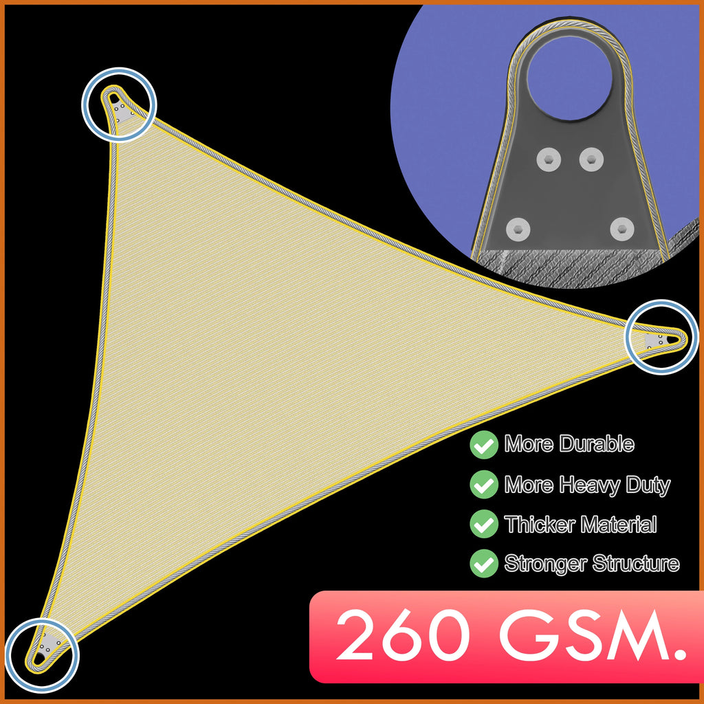 Grey Right Triangle Sun Shade Sail Canopy Awning S5674