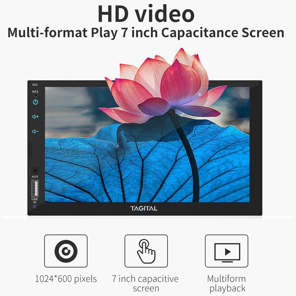 Double Din Car Stereo with 7 Inch HD Touch Screen, Bluetooth, Backup Camera O4897