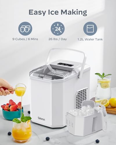 Portable Countertop Ice Maker with Carry Handle and Scoop H39781