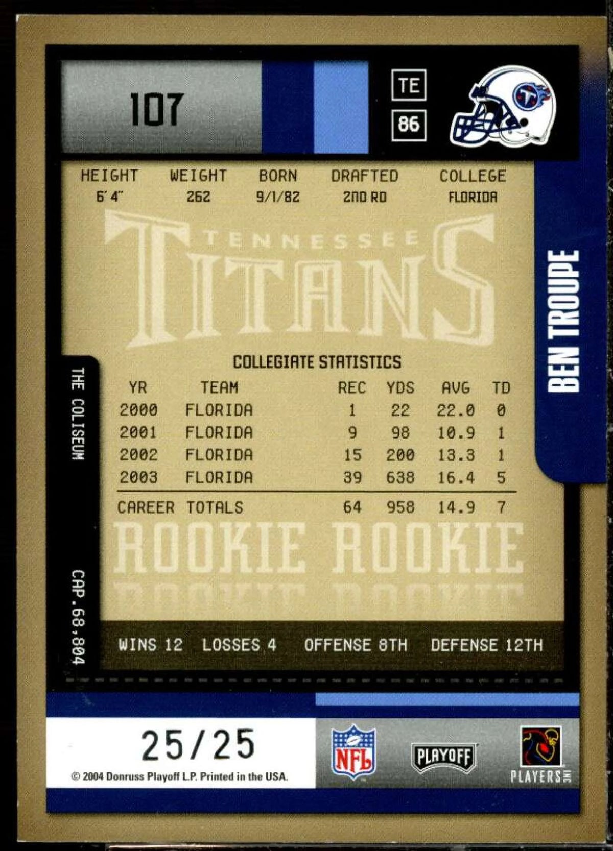 2004 Leaf Limited Contenders Preview Autographs Card #107 F93471