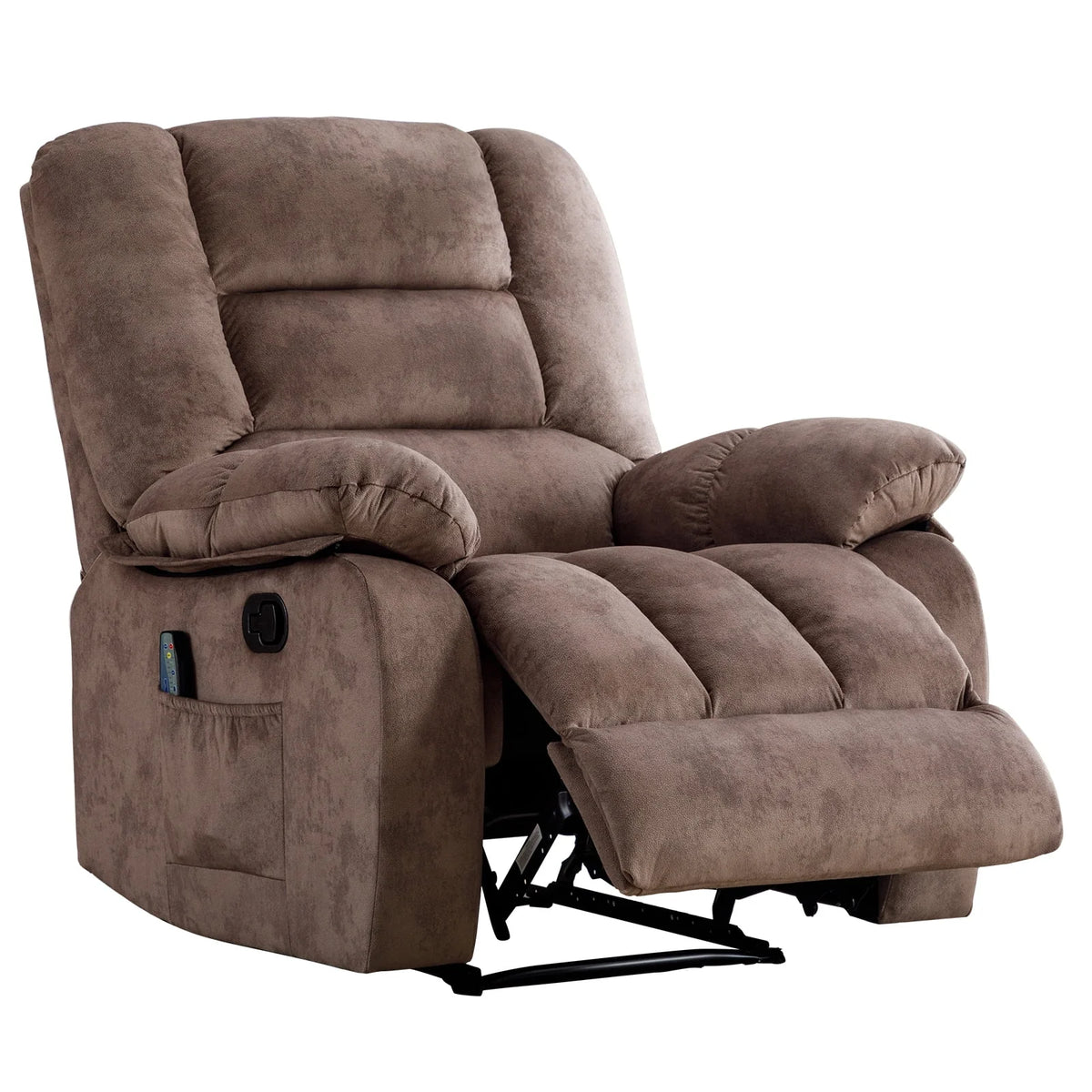 Gray Fabric Manual Recliner with Massage and Heat W272763