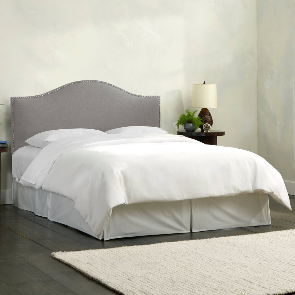 Gray California King Nail Button Headboard W825