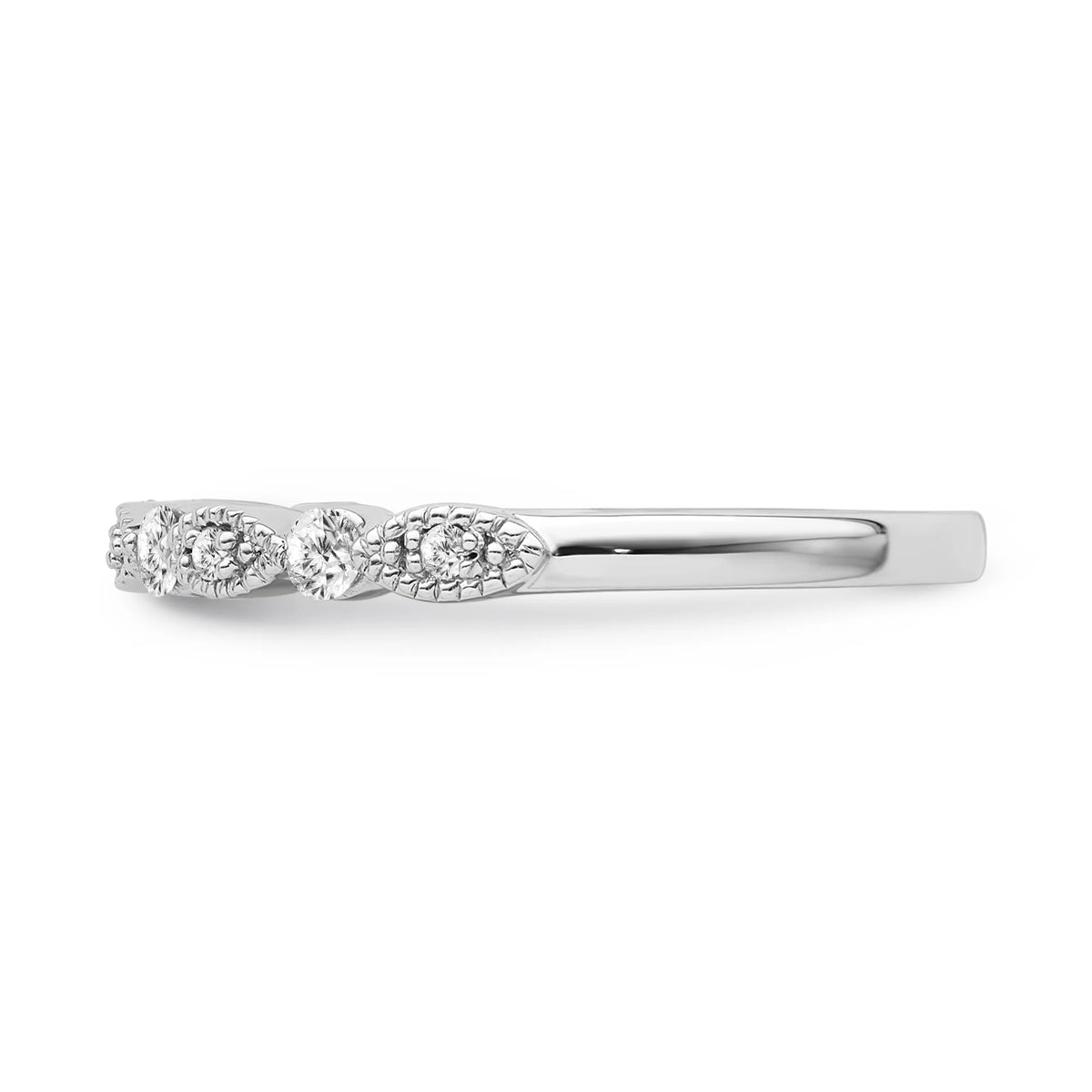 14K White Gold Diamond Stackable Band Ring, Size 8 X86800