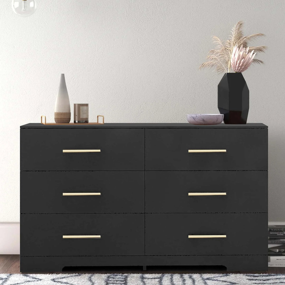 Black 6 Drawer Dresser I57985