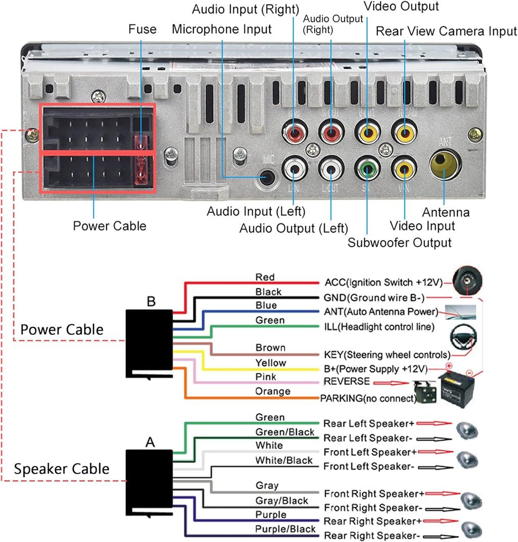 Single Din Car Stereo with Touchscreen E6339