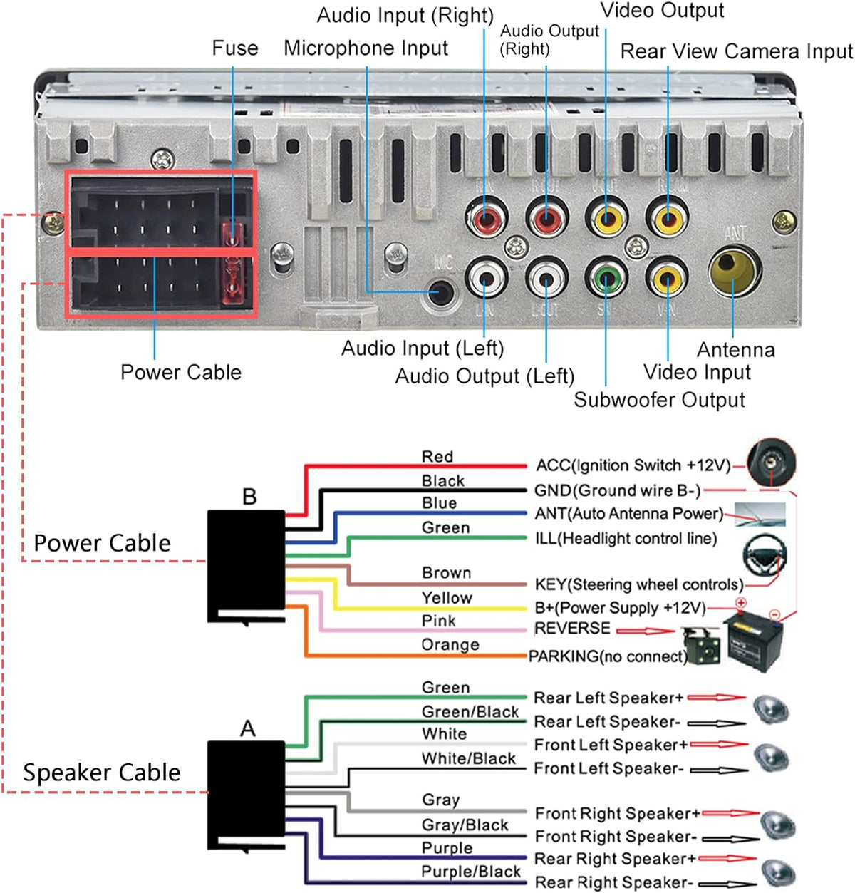 Single Din Car Stereo with Touchscreen E6339