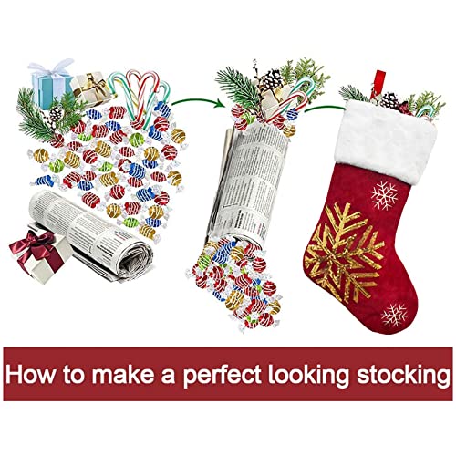 2 Pcs 18 inches Burlap Christmas Stockings with Plush Cuff E52784