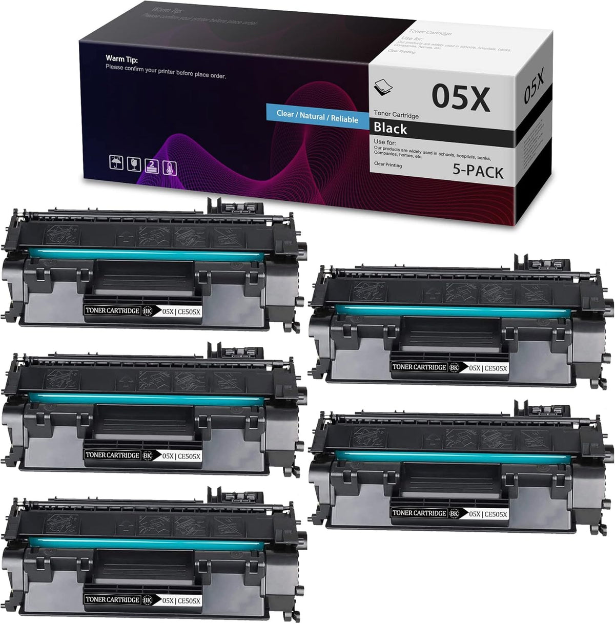 Black 5-Pack Toner Cartridge H162