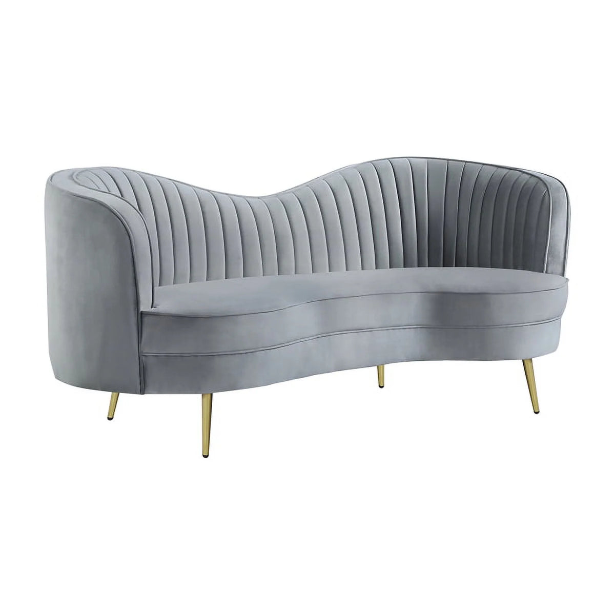 2-piece Upholstered Living Room Set Grey and Gold Q165428