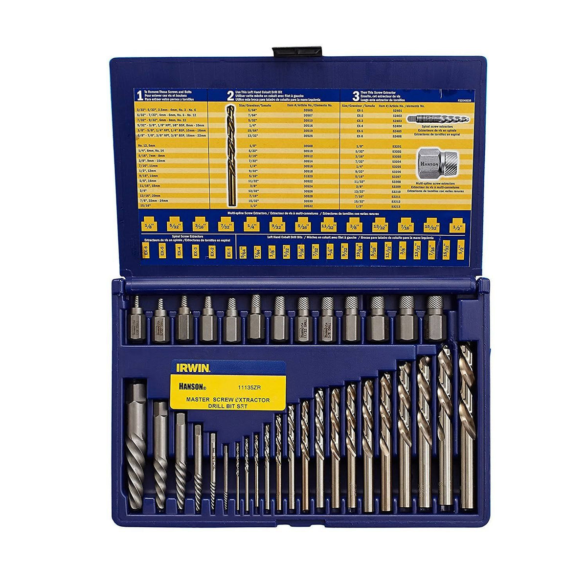 35-Piece Screw Extractor Drill Bit Set Y475178