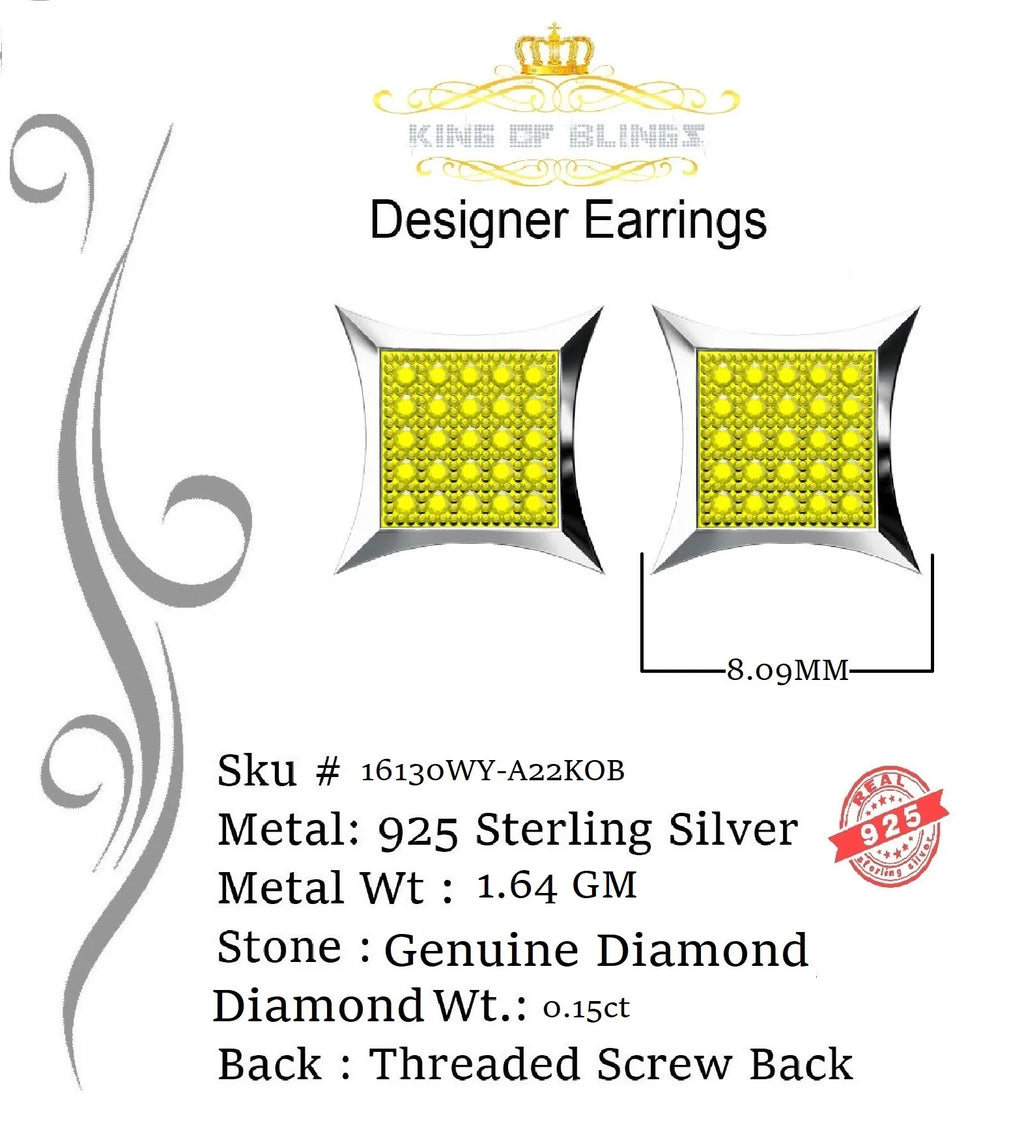0.15ct Diamond 925 Sterling Silver Kite Stud Earrings J916301