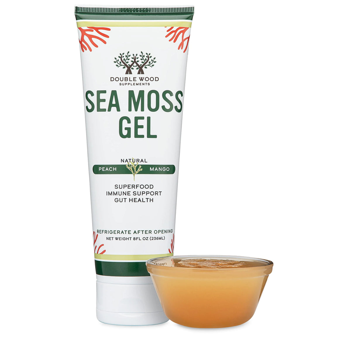 Organic Raw Wildcrafted Sea Moss Gel Peach Mango 8 Fl Oz O1877
