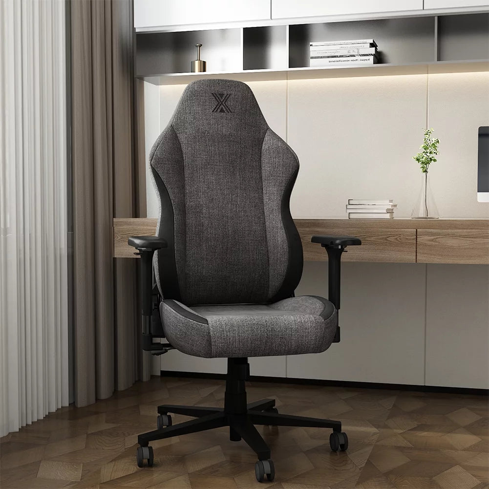 Black Fabric Ergonomic Gaming Chair with Lumbar Support W8235