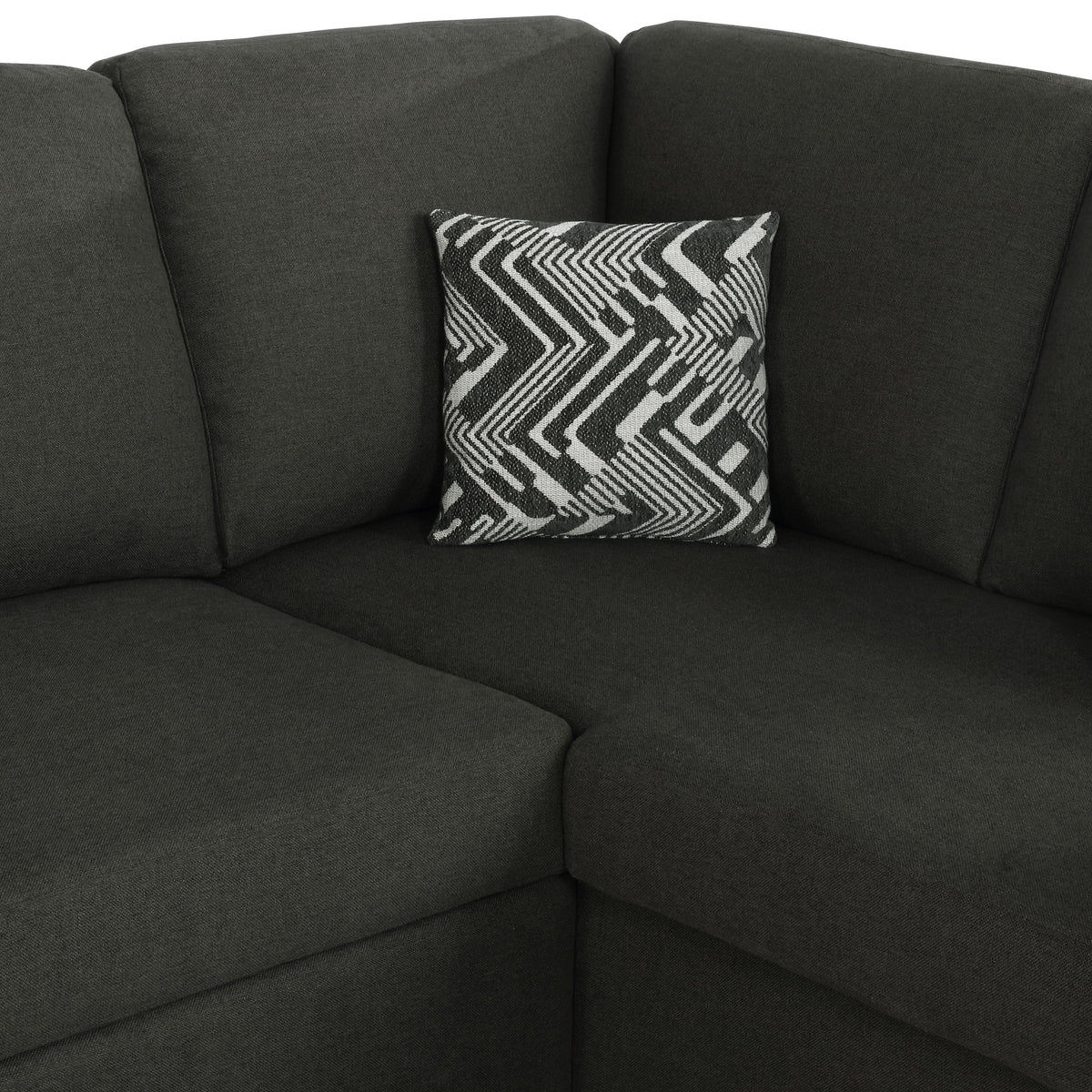 Charcoal Gray Fabric Sectional Sofa with USB & Power M48196