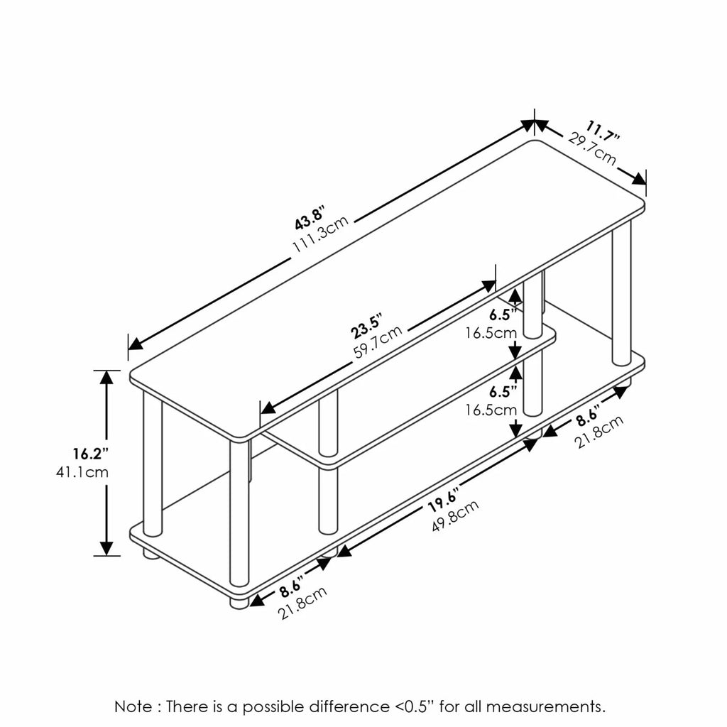 3-Tier Oak White TV Stands O59664