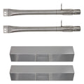2-Pack Stainless Steel BBQ Gas Grill Tube Burner & Heat Shield Plate Replacement Parts B317