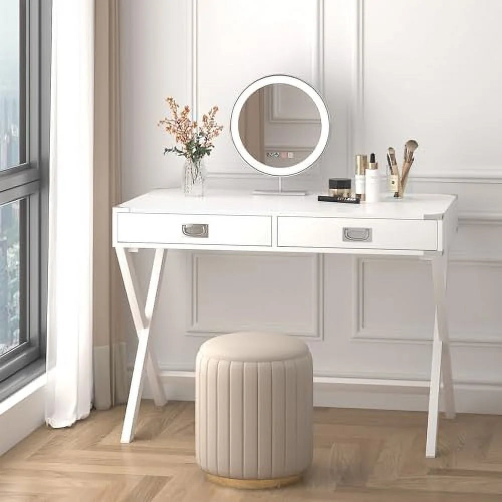 Small White Computer Desk with Drawer G9403