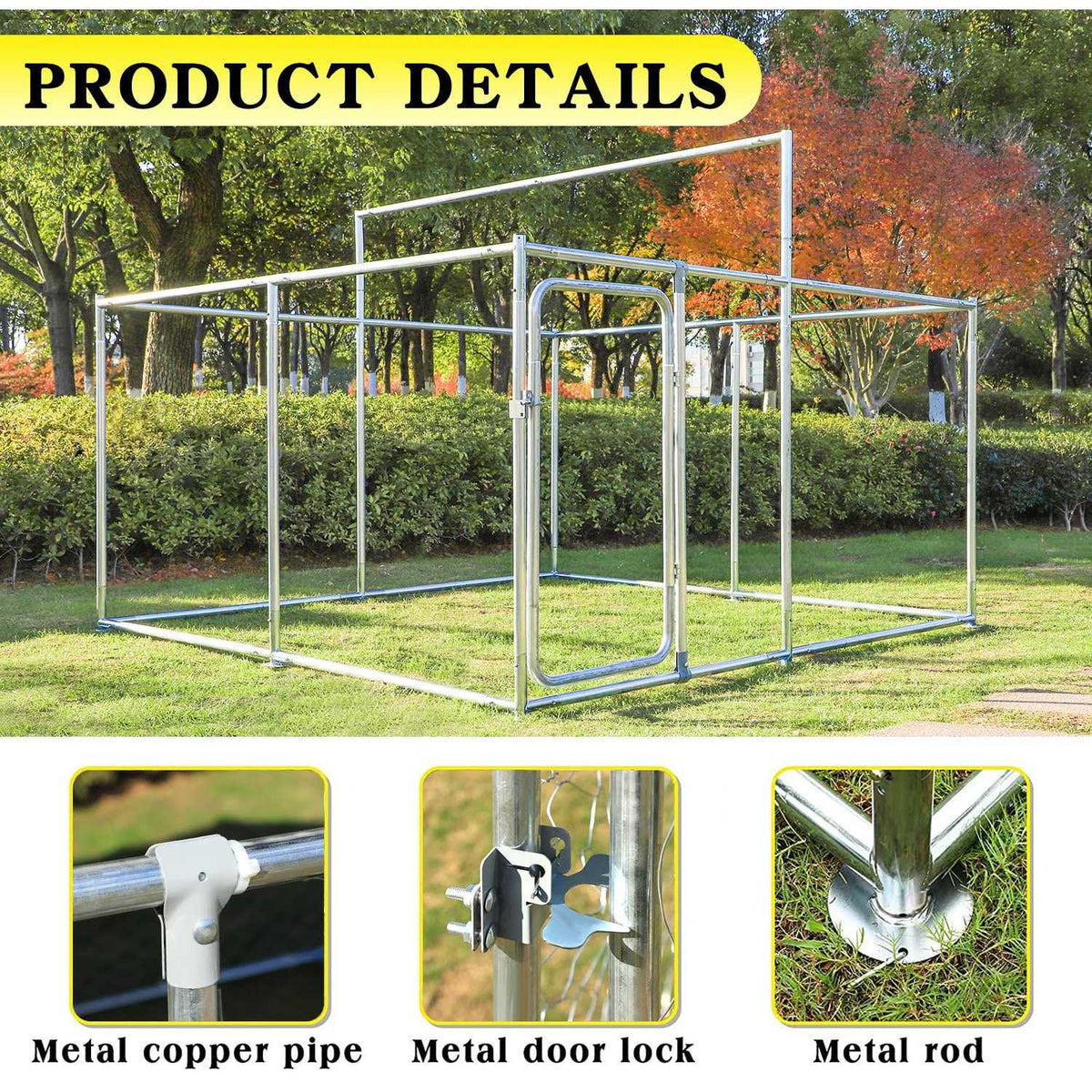 Large Outside Dog Kennel with Uv Protective Cover C588673