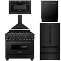 36 in. Range, Range Hood, Microwave Drawer, Dishwasher, Refrigerator J391