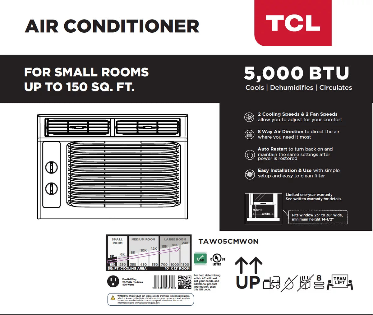 White 5,000 BTU Window Air Conditioner C974