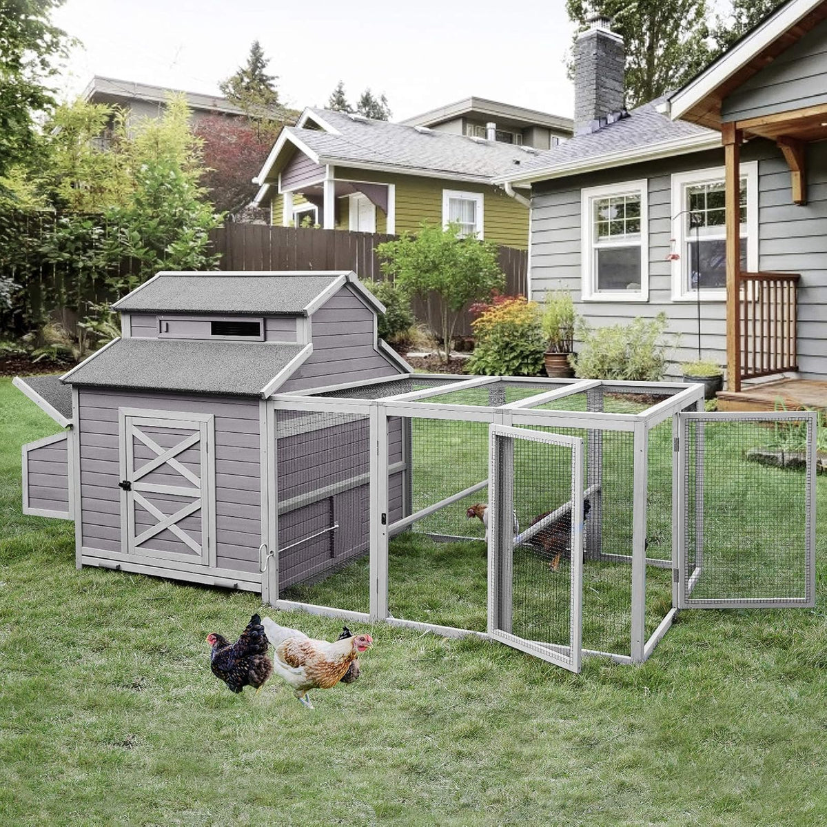 115in Wooden Chicken Coop with Nesting Box S878