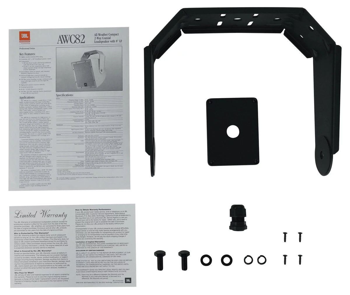 Black 8" Indoor/Outdoor Commercial Speakers B956